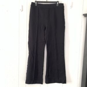 Spanx Womens XL Pants Pull On Black Flare Trouser Tummy Control Center Crease